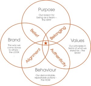 4 pillars of sales management. Purpose, values, behaviour & brand