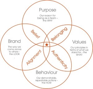 4 pillars of sales management. Purpose, values, behaviour & brand