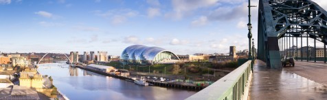 Panoramic of Newcastle and Gateshead quayside