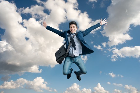 Man jumping for joy