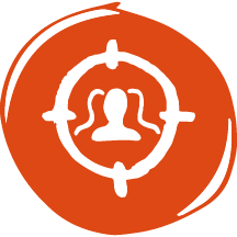 animated icon with outline of person in a target