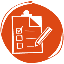 icon image for selling to procurement. drawing of a clipboard